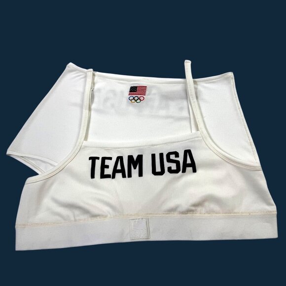 SKIMS Soft Lounge Bralette + Boy Short Set Team USA White 4X - Picture 11 of 11